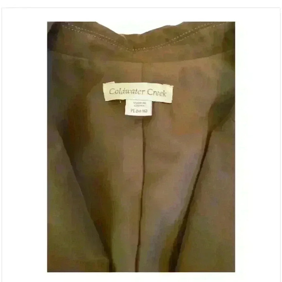Coldwater Creek Wm’s  Brown Faux Suede Blazer Jacket M Button Casual Long Sleeve - Picture 4 of 7
